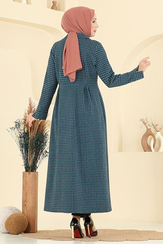 moda selvim الفستان بترولي 5081ERK1158 - Thumbnail