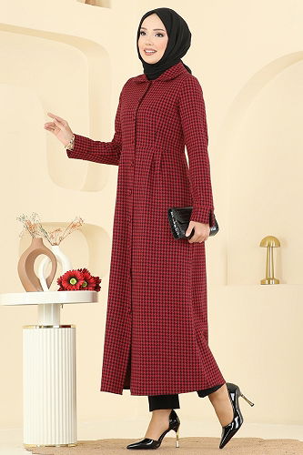 moda selvim Dress 5081ERK1158 Red - Thumbnail