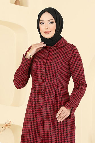 moda selvim Dress 5081ERK1158 Red - Thumbnail