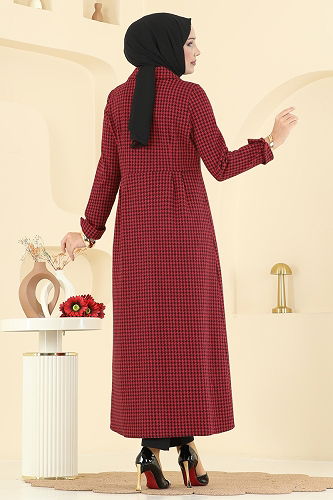 moda selvim Dress 5081ERK1158 Red - Thumbnail