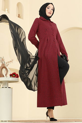 moda selvim الفستان احمر 5081ERK1158 - Thumbnail