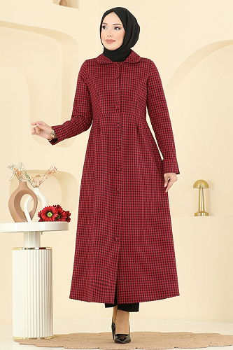 moda selvim الفستان احمر 5081ERK1158 - Thumbnail