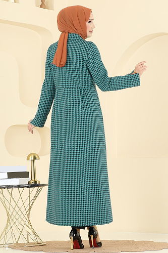 moda selvim الفستان تركواز 5081ERK1158 - Thumbnail