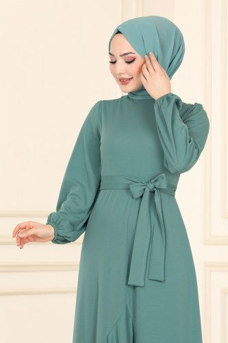 moda selvim Dress 5083AB368 Mint - Thumbnail