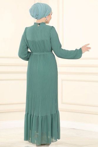 moda selvim 5092AL357 تركوازي فستان - Thumbnail