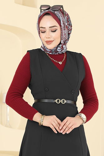 moda selvim DRESS 5095ERK1158 Black - Thumbnail