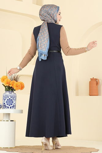 moda selvim DRESS 5095ERK1158 Navy Blue - Thumbnail