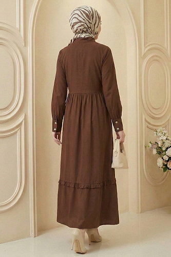 moda selvim Dress 5100DNZ1191-M Brown - Thumbnail