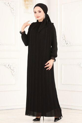 moda selvim Dress 5119AL357 Black - Thumbnail