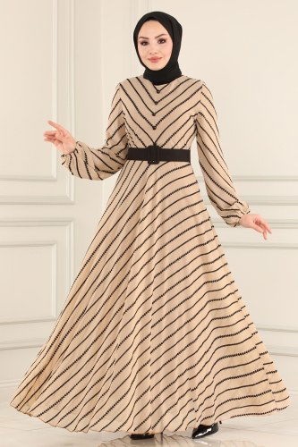 moda selvim 5148AL357 فيزيون فستان - Thumbnail