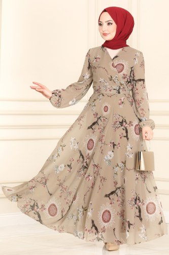 moda selvim 5149AL357 فيزيون فستان - Thumbnail