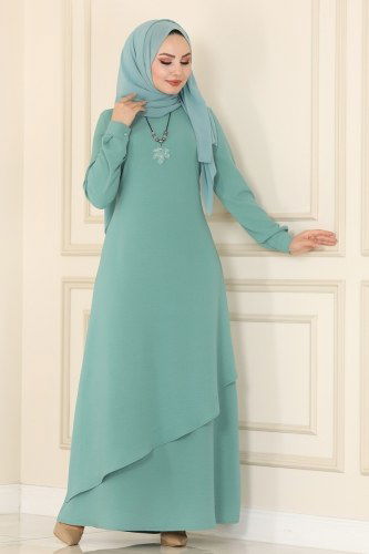 moda selvim Dress 5156AL357 Mint - Thumbnail