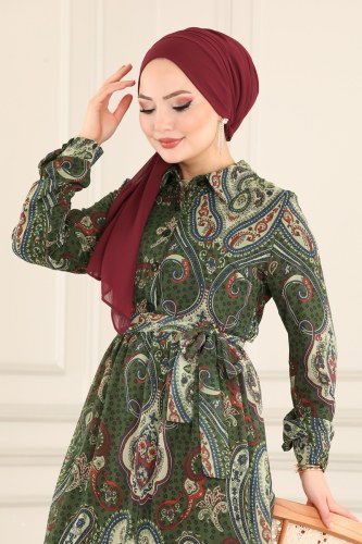 moda selvim 5159AL357 العفني فستان - Thumbnail