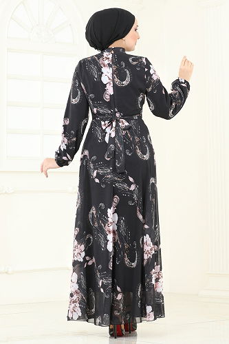 moda selvim الفستان أسود 5188AL357 - Thumbnail