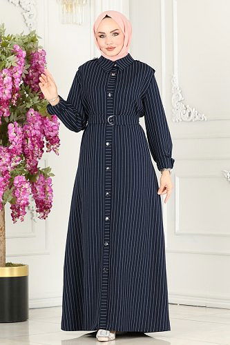 moda selvim DRESS 5192AL357 Navy Blue - Thumbnail