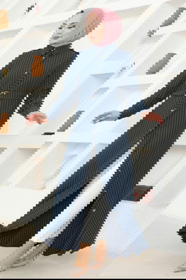 Modaselvim خصم صافٍ20%+20% في سلة التسوق 5192AL357 بترولي فستان