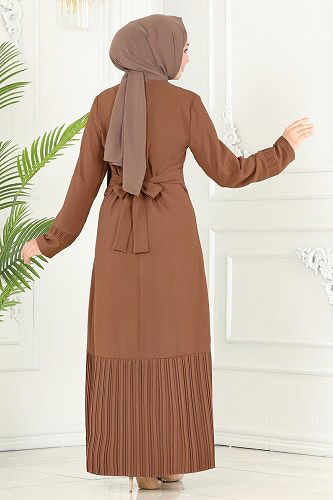 moda selvim الفستان عسلي 5201AL357 - Thumbnail
