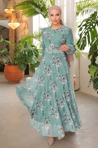 moda selvim Dress 5206AL357 Mint - Thumbnail