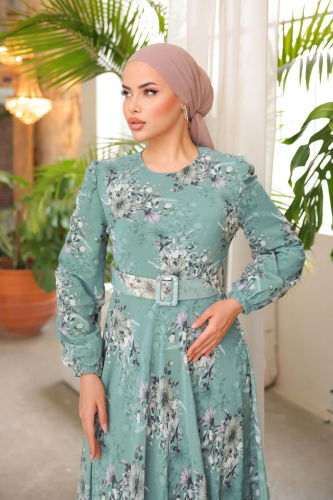 moda selvim Dress 5206AL357 Mint - Thumbnail