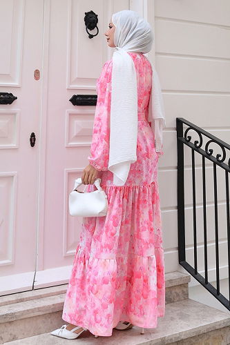 moda selvim Dress 525BRZK1151 Pink - Thumbnail