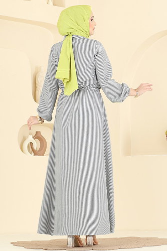 moda selvim الفستان أسود 5303NFC1010 - Thumbnail