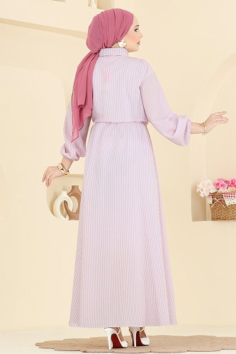 moda selvim الفستان ليلكي 5303NFC1010 - Thumbnail