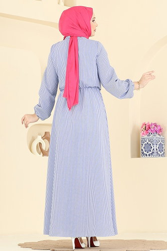 moda selvim الفستان كحلي 5303NFC1010 - Thumbnail