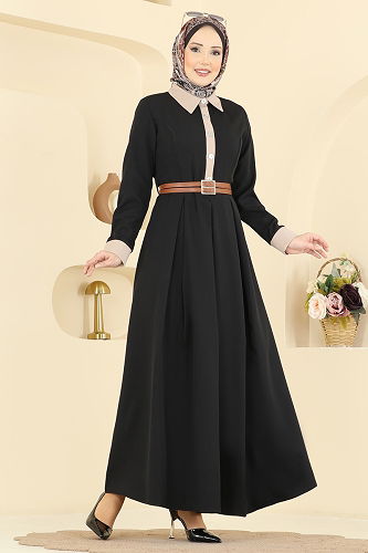 moda selvim Dress 5351AL357 Black - Thumbnail