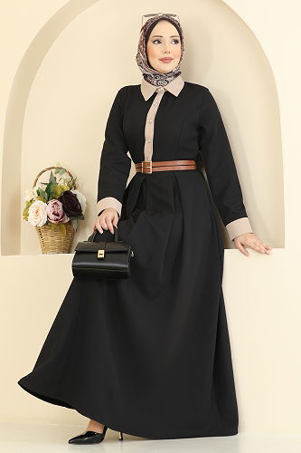 moda selvim الفستان أسود 5351AL357 - Thumbnail