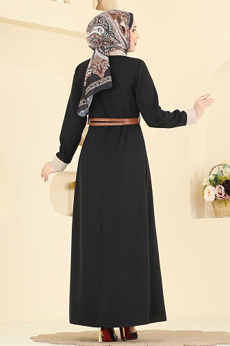moda selvim الفستان أسود 5351AL357 - Thumbnail