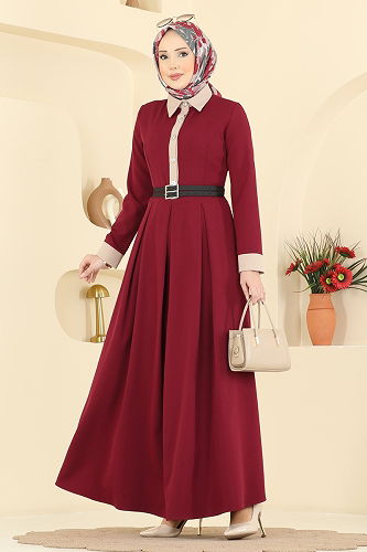 moda selvim الفستان خمري 5351AL357 - Thumbnail