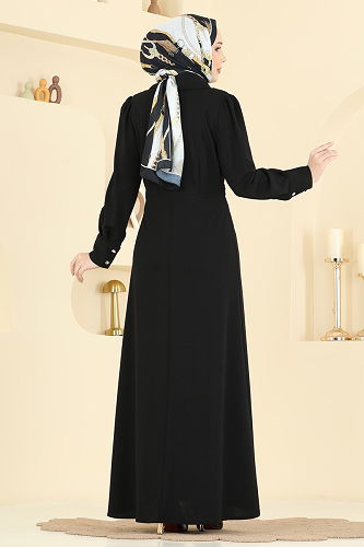 moda selvim Dress 5370AL357 Black - Thumbnail
