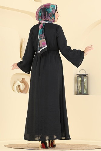moda selvim Dress 5428NFC1010 Black - Thumbnail