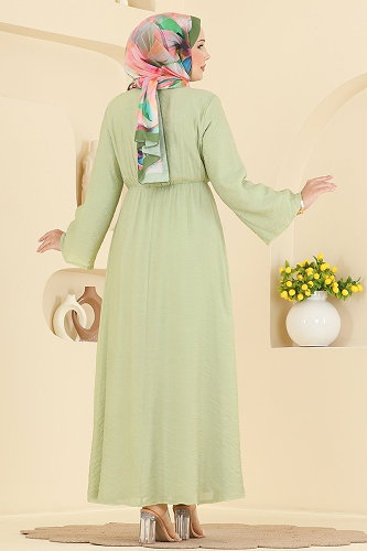 moda selvim Dress 5428NFC1010 Light Oil - Thumbnail