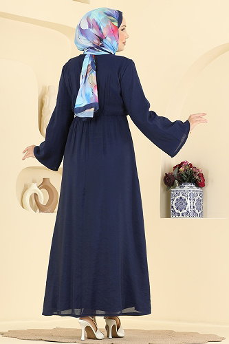 moda selvim الفستان كحلي 5428NFC1010 - Thumbnail