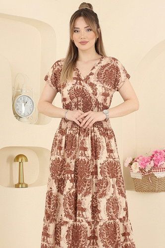 moda selvim Dress 55174JNT1202 Latte - Thumbnail