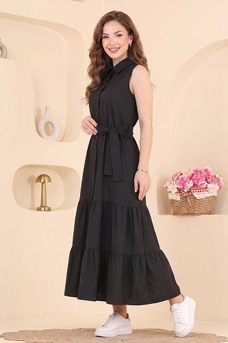 moda selvim Dress 55291JNT1202 Black - Thumbnail