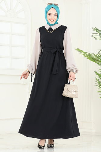 moda selvim Dress 555S324 Black - Thumbnail