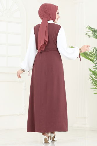 moda selvim Dress 555S324 Dark Rose Dusky - Thumbnail