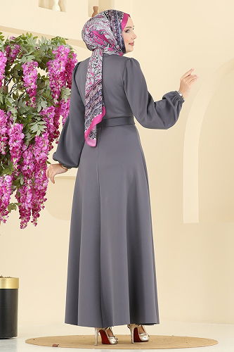 moda selvim Dress 5565EDF311 Anthracite - Thumbnail