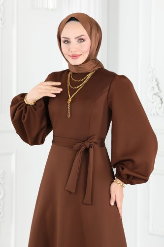 moda selvim Dress 5565EDF311 Brown - Thumbnail