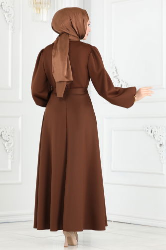 moda selvim Dress 5565EDF311 Brown - Thumbnail