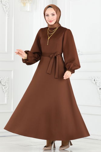 moda selvim Dress 5565EDF311 Brown - Thumbnail