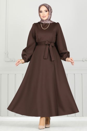 moda selvim Dress 5565EDF311 Brown - Thumbnail