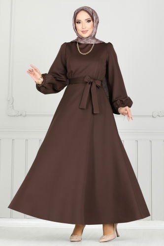 moda selvim Dress 5565EDF311 Brown - Thumbnail