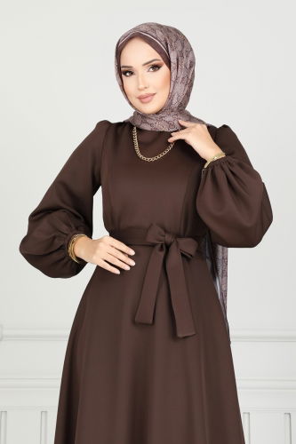 moda selvim Dress 5565EDF311 Brown - Thumbnail