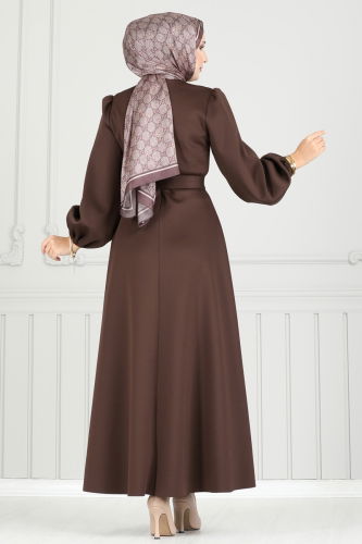 moda selvim Dress 5565EDF311 Brown - Thumbnail