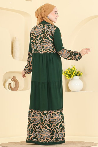 moda selvim الفستان زيتي 5571ZNNK1102 - Thumbnail
