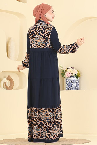 moda selvim الفستان كحلي 5571ZNNK1102 - Thumbnail