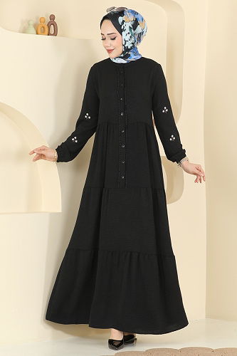 moda selvim Dress 5572ZNN863 Black - Thumbnail